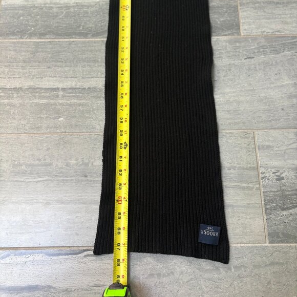 Brooks Brothers 100% Merino Wool Knit Scarf Black One Size - Picture 6 of 6